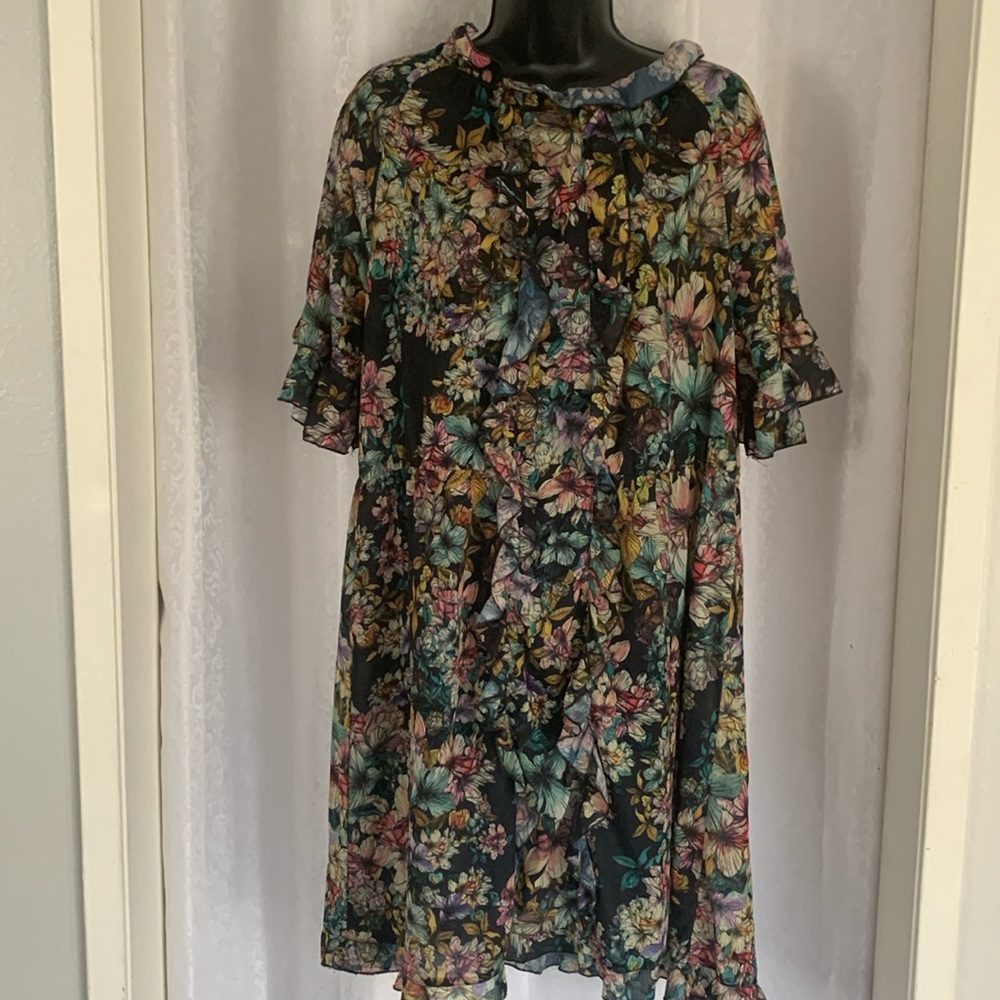 H&M Dress WITH RUFFLE TRIM Sz: 8
